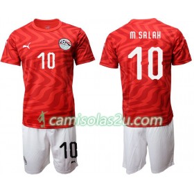 Camisolas de Futebol Egito M.Salah 10 Criança Equipamento Principal 2019 Manga Curta